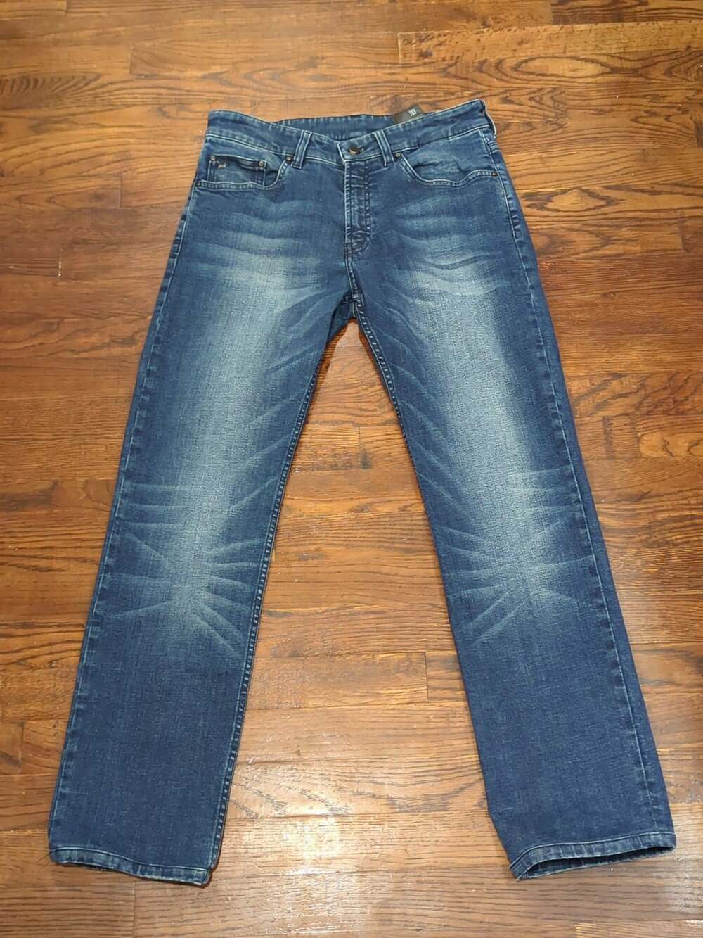 Porsche Design Jeans Size 30x32 Blue Wash Denim Whisker Honeycomb